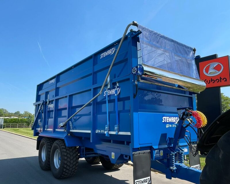 STEWART GX 16-21 L TRAILER WITH SILAGE KIT AND TRANSCOVER FRONT TO BACK SHEET FOR HIRE