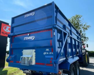 STEWART GX 16-21 L TRAILER WITH SILAGE KIT AND TRANSCOVER FRONT TO BACK SHEET FOR HIRE