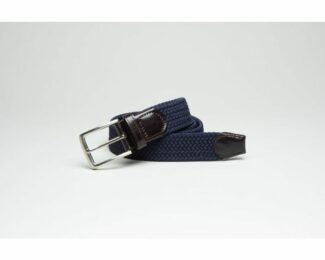 WOVEN LEATHER/ELASTIC NAVY BELT BY IBEX 205