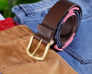 POLO BELT PINK-NAVY-WHITE PATTERN BY IBEX 30032