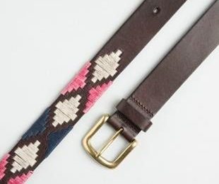 POLO BELT PINK-NAVY-WHITE PATTERN BY IBEX 30032