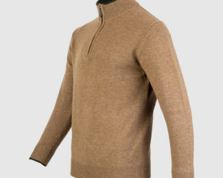 JACK PYKE ASHCOMBE ZIPKNIT PULLOVER -BARLEY