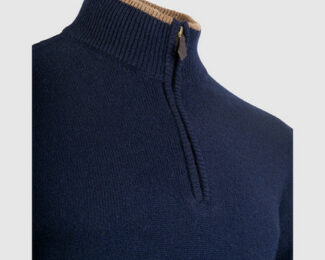 JACK PYKE ASHCOMBE ZIPKNIT PULLOVER – NAVY