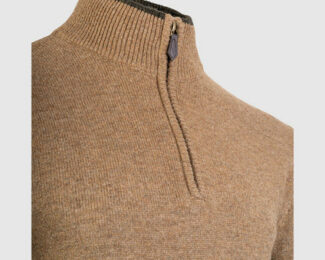 JACK PYKE ASHCOMBE ZIPKNIT PULLOVER -BARLEY