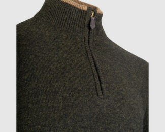 JACK PYKE ASHCOMBE ZIPKNIT PULLOVER – OLIVE