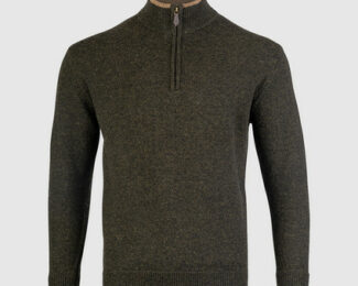 JACK PYKE ASHCOMBE ZIPKNIT PULLOVER – OLIVE