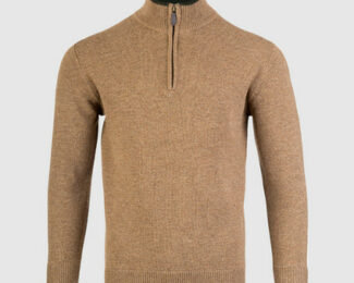 JACK PYKE ASHCOMBE ZIPKNIT PULLOVER -BARLEY