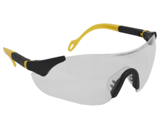 SEALEY SPORTS STYLE CLEAR SAFETY GLASSES WITH ADJUSTABLE ARM