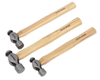 SEALEY 3PC BALL PEIN HAMMER SET WITH HICKORY SHAFTS