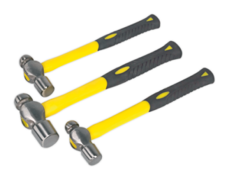 SEALEY 3PC BALL PEIN HAMMER SET WITH FIBREGLASS SHAFTS