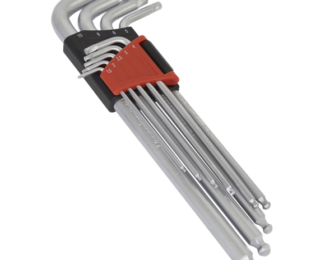 SEALEY 9PC EXTRA-LONG LOCK-ON™ BALL-END HEX KEY SET