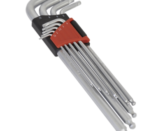 SEALEY 9PC EXTRA-LONG LOCK-ON™ BALL-END HEX KEY SET