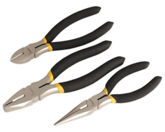 SEALEY 3PC PLIERS SET NI-FE FINISH