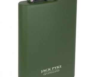 JACK PYKE STAINLESS STEEL HIP FLASK 8OZ MATT GREEN