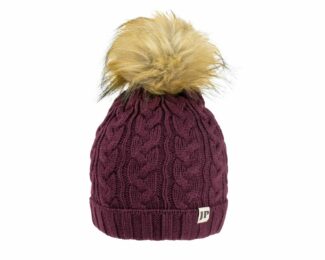 JACK PYKE LADIES CABLE KNIT HAT – BURGUNDY