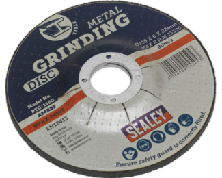 SEALEY Ø115 X 6MM GRINDING DISC Ø22MM BORE