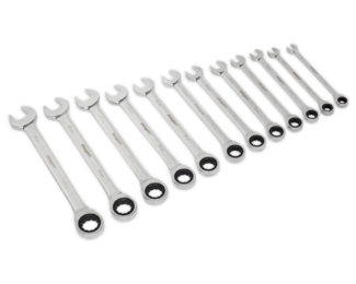 SEALEY 12PC COMBINATION RATCHET SPANNER SET