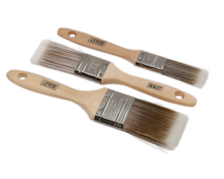 SEALEY 3PC WOODEN HANDLE PAINT BRUSH SET