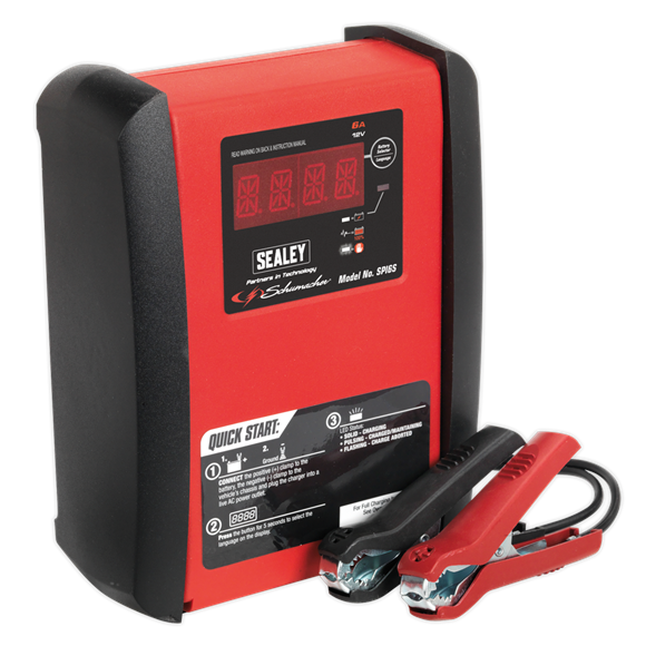 SEALEY SCHUMACHER® 6A 12V INTELLIGENT BATTERY CHARGER & MAINTAINER
