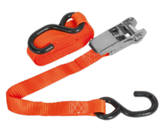 SEALEY 25MM X 4.5M RATCHET STRAP WITH S-HOOK 800KG BREAKING STRENGTH