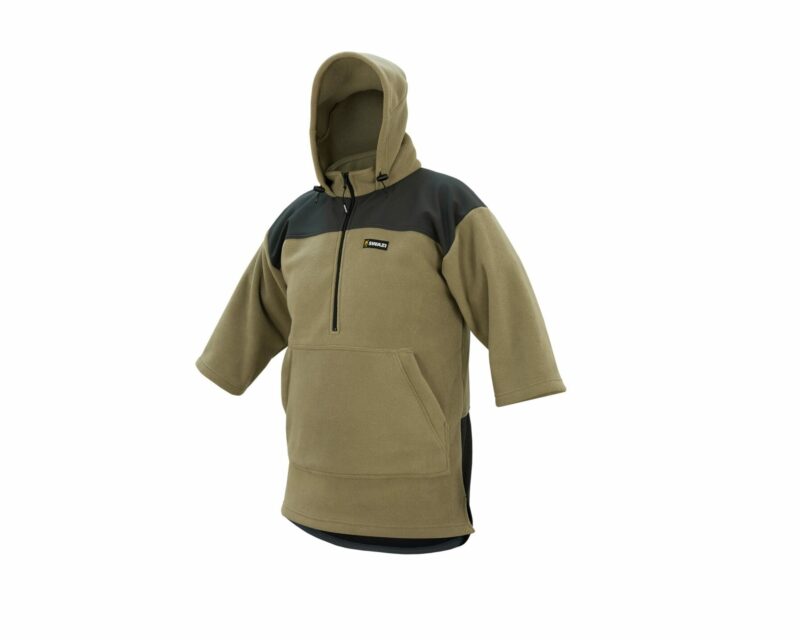 SWAZI THE FED SHORT SLEEVED HOODED FLEECE - TUSSOCK/IRON SAND ...