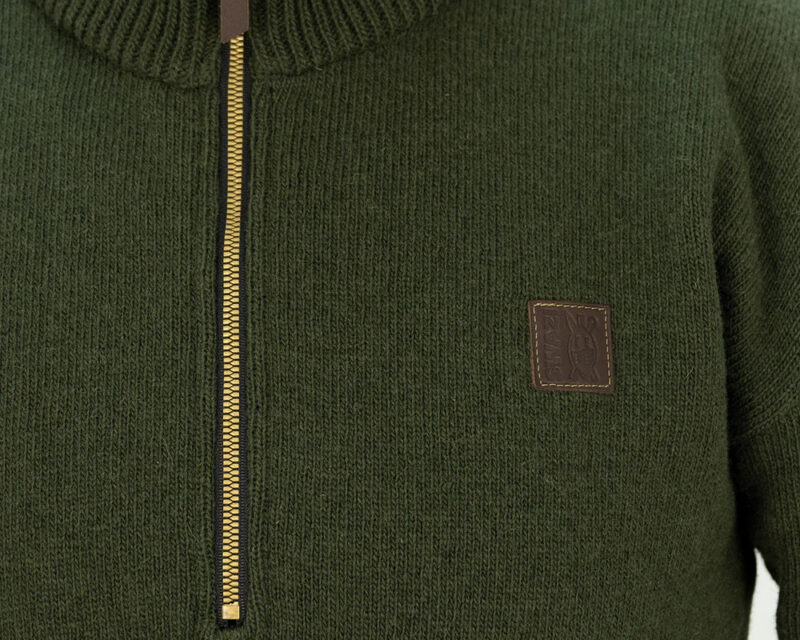 SWAZI THE MACKENZIE QUARTER-ZIP JUMPER- OLIVE