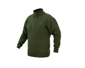 SWAZI THE MACKENZIE QUARTER-ZIP JUMPER- OLIVE