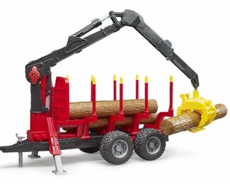 BRUDER FORESTRY TRAILER WITH LOADING CRANE AND GRAB