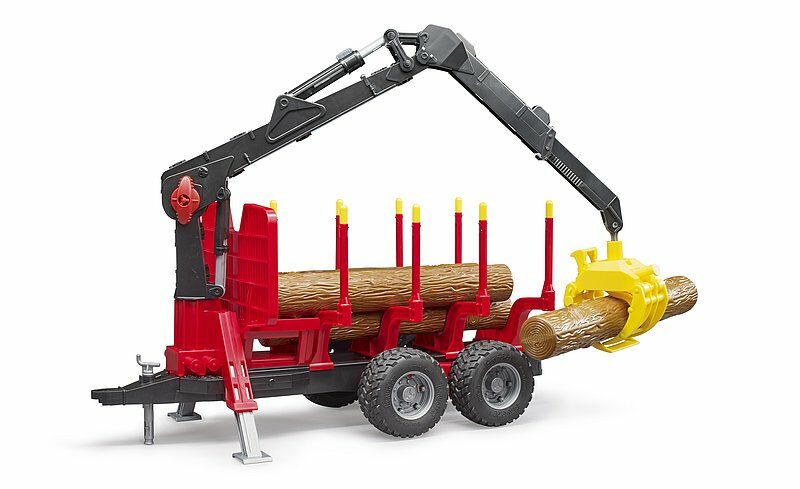 BRUDER FORESTRY TRAILER WITH LOADING CRANE AND GRAB
