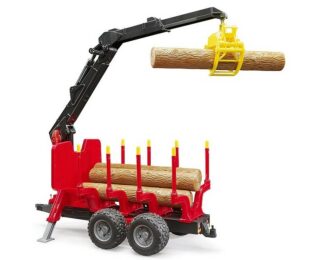 BRUDER FORESTRY TRAILER WITH LOADING CRANE AND GRAB